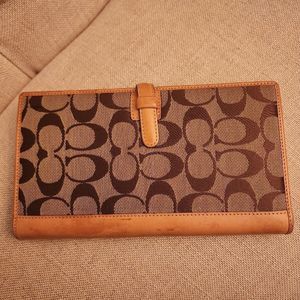 Coach Vintage Brown Portfolio Bifold Monogram Wallet